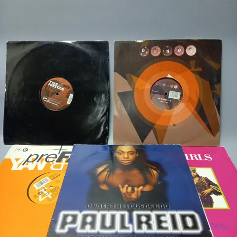 10 ASSORTED VINYL RECORDS TO INCLUDE THE COVER GIRLS WE CANT GO WRONG, UNDER THE LOUE OF GOD PAUL REED AND THE UNITED NATIONS, BINGO AA. 'FREAKY', ETC