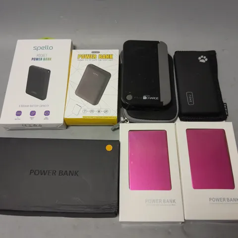 LOT OF 7 ASSORTED POWER BANKS 