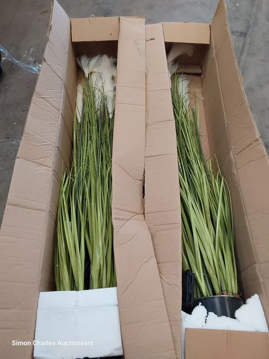 TWO BOXED LED PALM GRASS ARTIFICIAL PLANTS