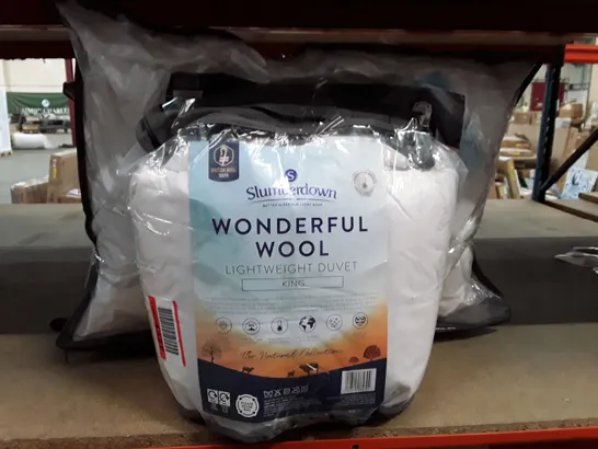 SLUMBERDOWN WONDERFUL WOOL DUVET, 2 MEDIUM PILLOWS, LIGHTWEIGHT