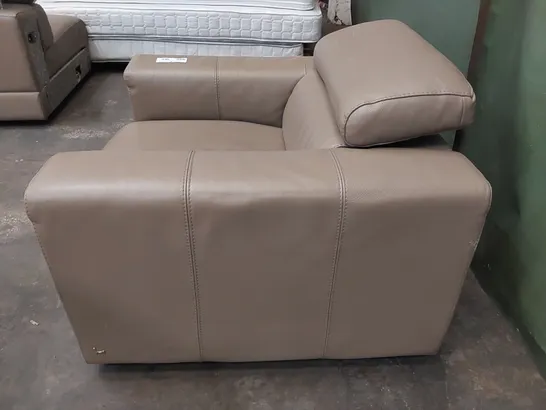 BROWN LEATHER ARMCHAIR 