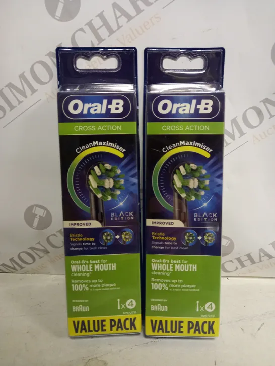 SET OF 2 ORAL-B, PACK OF 4 TOOTHBRUSH HEADS