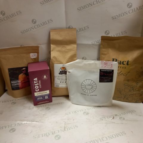 LOT OF 5 ASSORTED COFFEES TO INCLUDE COSTA COFFEE , WOOD ST COFFEE , BOSH COFFEE ECT