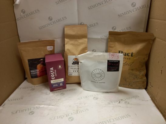 LOT OF 5 ASSORTED COFFEES TO INCLUDE COSTA COFFEE , WOOD ST COFFEE , BOSH COFFEE ECT