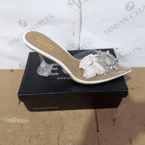 BOXED PAIR OF EGO HIGH HEELS SIZE 9