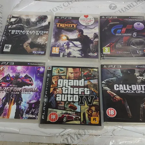 LOT OF 15 ASSORTED PS3 GAMES TO INCLUDE TRANSFORMERS, ASSASSIN'S CREED AND GTA4