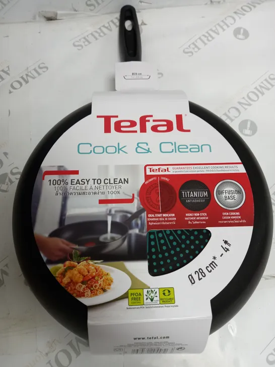 TEFAL COOK & CLEAN B2250695 28 CM NONSTICK DEEP FRYING PAN - BLACK