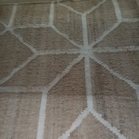 HANDWOVEN BEIGE GEOMETRIC NATURAL RUG 60X240CM