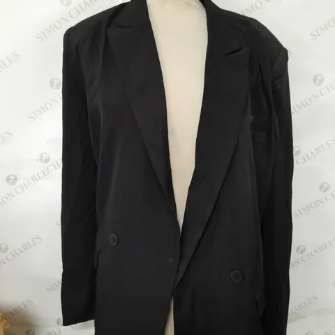 CIDER BLACK POLYESTER WOMENS BLAZER - SIZE LARGE