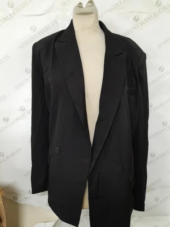 CIDER BLACK POLYESTER WOMENS BLAZER - SIZE LARGE