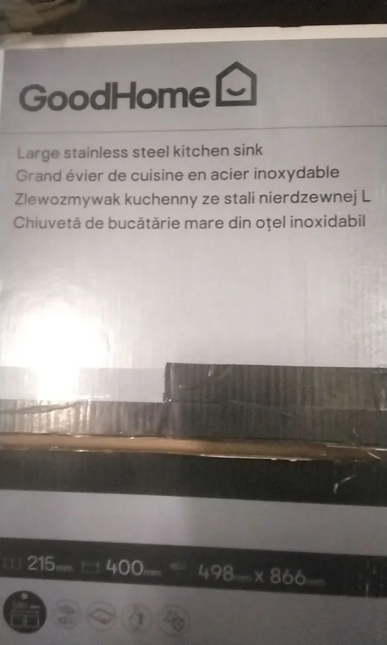 BOXED GOOD HOME LARGE STAINLESS STEEL KIYCHEN SINK 215MM X 400MM