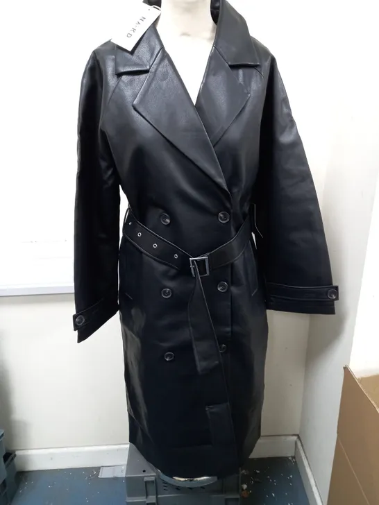 NA-KD BELTED PU TRENCHCOAT - 36