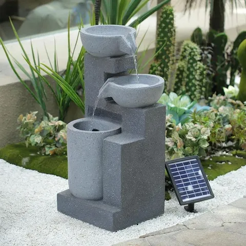 BOXED MELE WEATHER RESISTANT FLOOR FOUNTAIN WITH LIGHTS