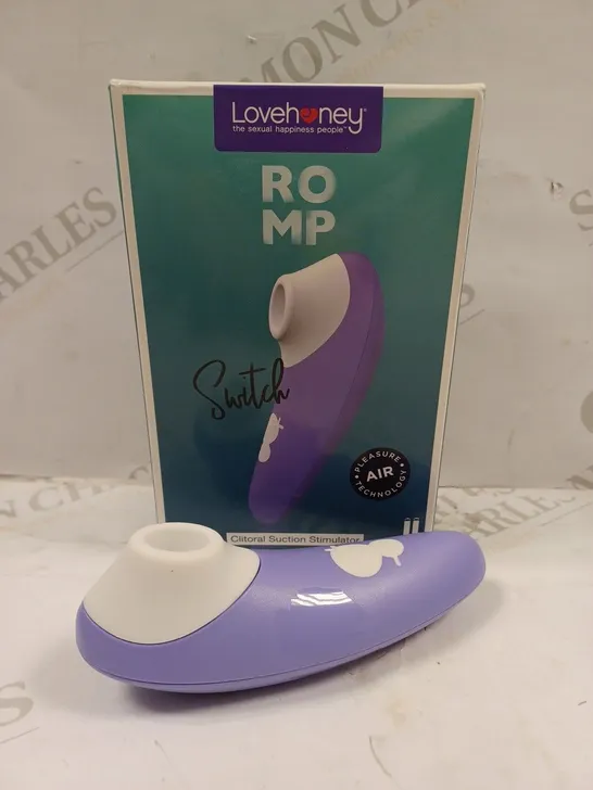 BOXED LOVEHONEY ROMP SWITCH CLITORAL SUCTION STIMULATOR 