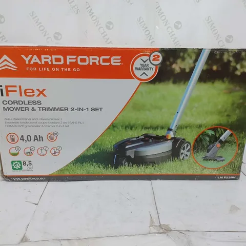 BOXED YARD FORCE IFLEX 12V MOWER & GRASS TRIMMER 