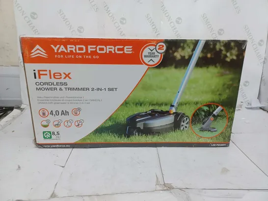 BOXED YARD FORCE IFLEX 12V MOWER & GRASS TRIMMER 