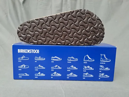 BOXED PAIR OF BIRKENSTOCK BOSTON BS SLIP-ON SHOES IN TAUPE UK SIZE 5.5