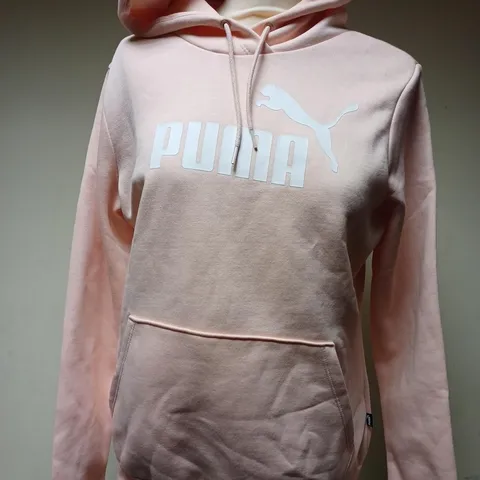 PUMA ESS LOGO HOODIE - PINK - SIZE M - WOMEN