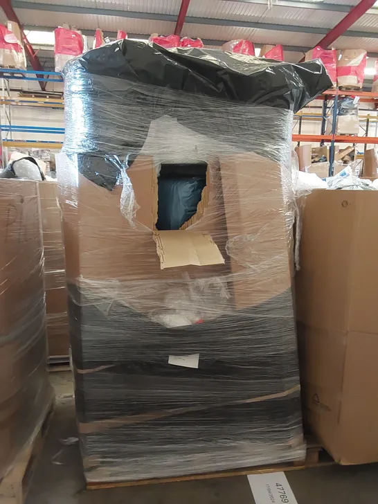 PALLET FILLED WITH ROLLS OF BUBBLE WRAP 