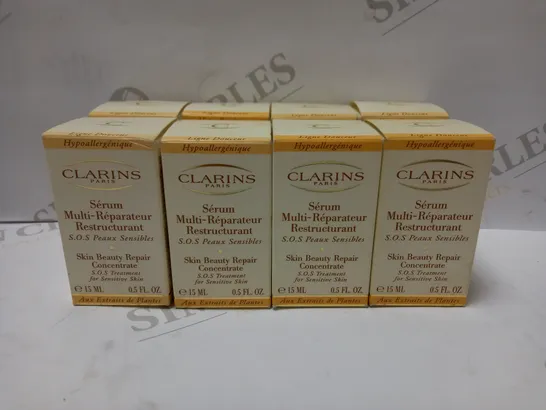 LOT OF APPROX 8 X 15ML CLARINS ESSENTIAL CARE SKIN BEAUTY REPAIR CONCENTRATE