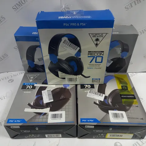 5 BOXED TURTLE BEACH 70 HEADSETS