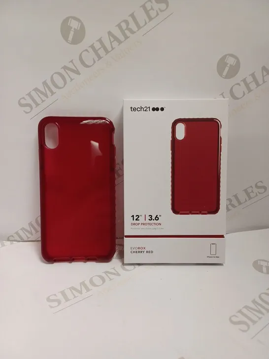 BOX OF 87 TECH21 CHERRY RED EVOROX PHONE PROTECTION CASES FOR IPHONE XS MAX