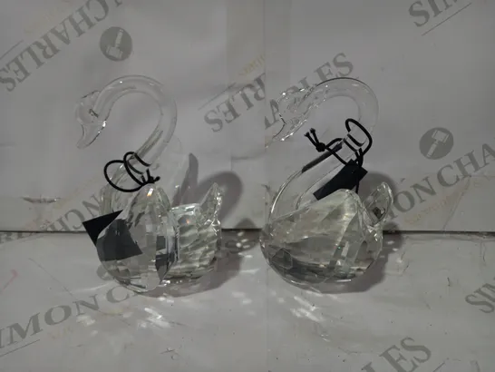 JULIAN MCDONALD SET OF CRYSTAL LOOK SWANS 