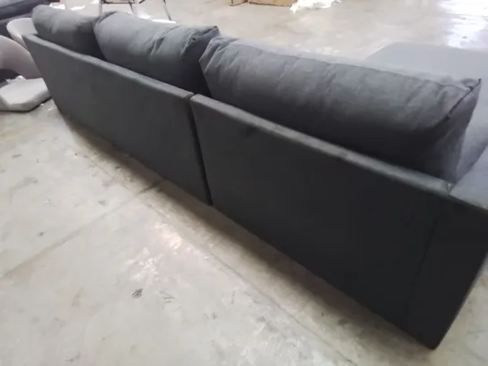 DESIGNER CHAISE SOFA CHARCOAL FABRIC 