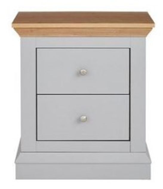 BOXED GRADE 1 HANNAH 2 DRAWER BEDSIDE CHEST (1 BOX)