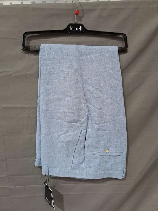 DOBELL SUIT TROUSERS IN LIGHT BLUE LINEN SIZE 34R