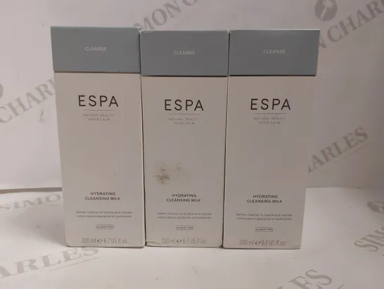 BOX OF 3 ESPA HYDRATING CLEANSING MILK (200ML)