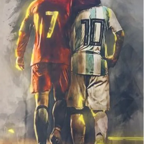 CHRISTIANO RONALDO AND LIONEL MESSI CANVAS PRINT