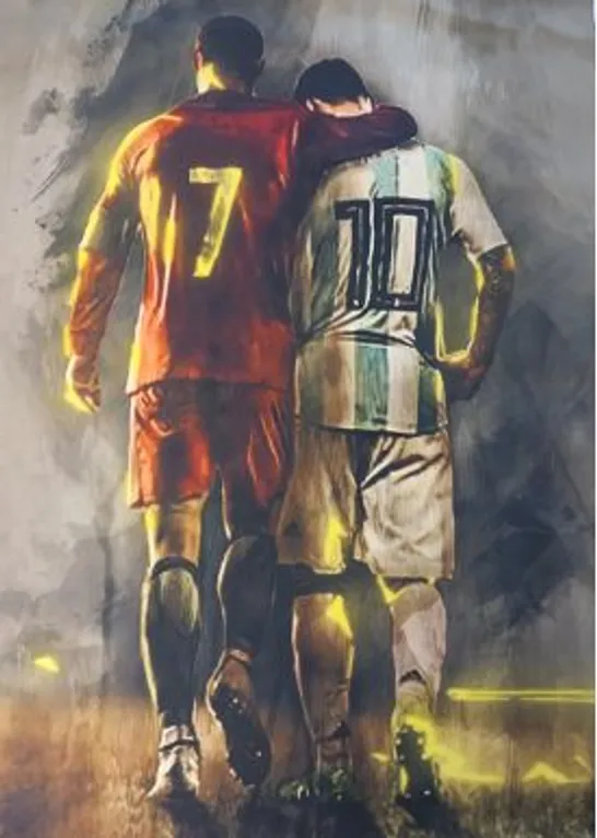 CHRISTIANO RONALDO AND LIONEL MESSI CANVAS PRINT