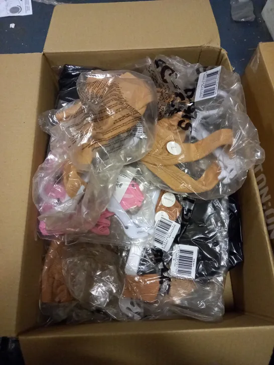 BOX OF BRAND NEW COTTON ON CLOTHING , BOX INCLUDES UNDERWEAR , BRA'S AND TROUSES ALL COMING IN A VARIETY SIZES AND COLOURS 