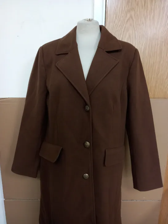 CENTIGRADE LONGLINE SINGLE BREASTED COAT BROWN LARGE