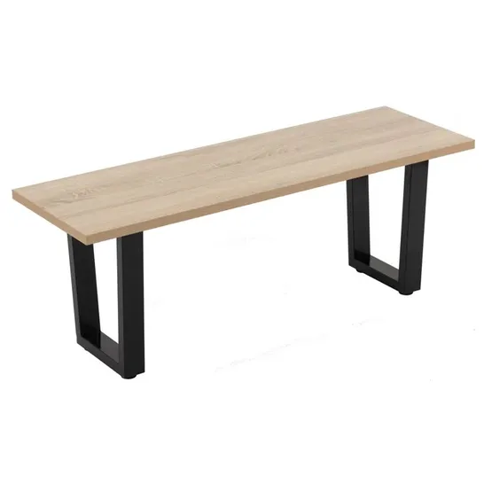 BOXED ANTIGUA DINING BENCH - COLOUR: OAK & BLACK (1 BOX)