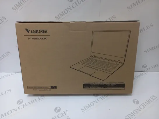 BRAND NEW BOXED VENTURER EUROPA 14 PLUS 14" FULL HD LAPTOP INTEL 2.6GHZ 64GB SSD 4GB RAM - BLACK