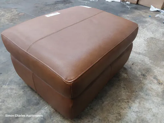 QUALITY BRITISH DESIGNER G PLAN STORAGE FOOTSTOOL DALLAS TAN LEATHER 