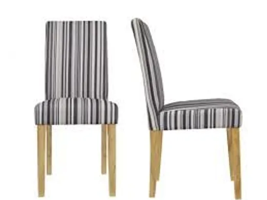 BOXED SET OF 2 LORENZO STRIPED FABRIC DINING CHAIRS (1 BOX)