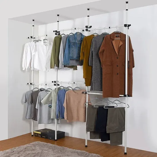 BOXED TRIPLE TELESCOPIC CLOTHES STORAGE 