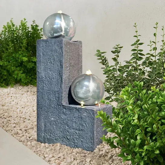 ARSENEAU TWIN STAINLESS STEEL BALL WATER FEATURE 