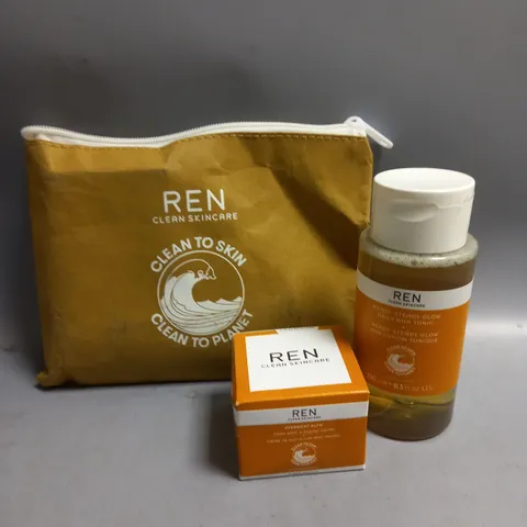 REN CLEAN SKINCARE READY STEADY GLOW DAILY AHA TONIC 250ML AND OVERNIGHT GLOW SLEEPING CREAM 50ML 