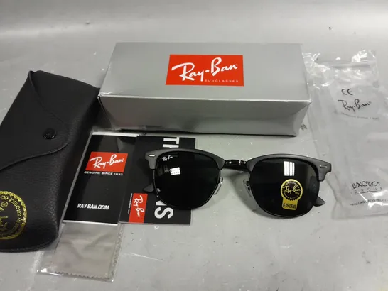 RAY BAN GLASSES WITH G-15 LENS AND BLACK FRAME IN CASE