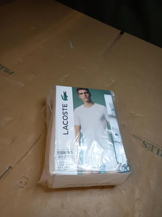 LACOSTE 3X WHITE C-NECK T-SHIRTS 