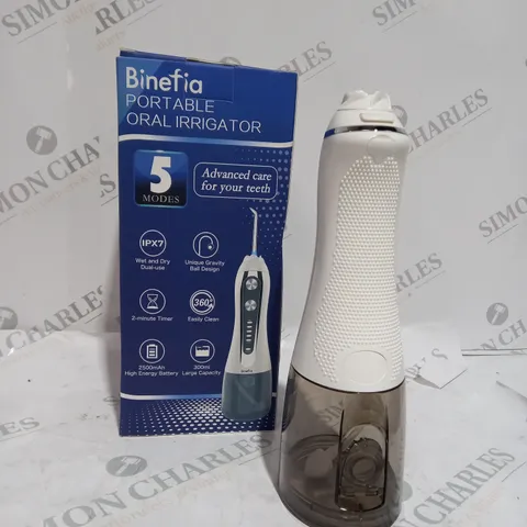 BOXED BINEFIA PORTABLE ORAL IRRIGATOR CARE FOR YOUR TEETH