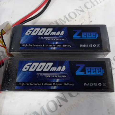 BOX OF TWO ZEEE POWER HIGH QUALITY 6000MAH RACING BATTERIES