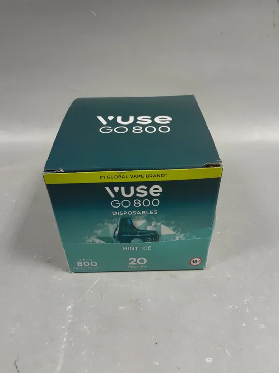 10 X BOXED VUSE GO 800 DISPOSABLE VAPES - MINT ICE 