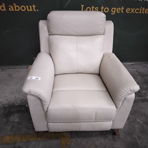 DESIGNER SIENNA POWER RECLINING EASY CHAIR WITH POWER HEADREST BONE CHINA LEATHER 