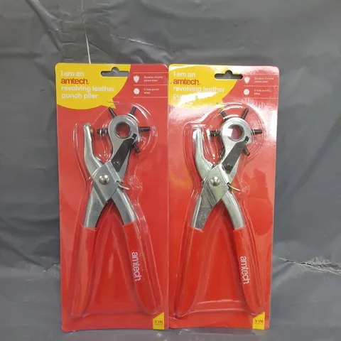 LOT OF 2 AMTECH REVOLVING LEATHER PUNCH PLIERS