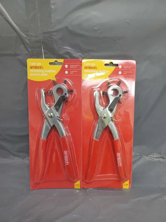 LOT OF 2 AMTECH REVOLVING LEATHER PUNCH PLIERS